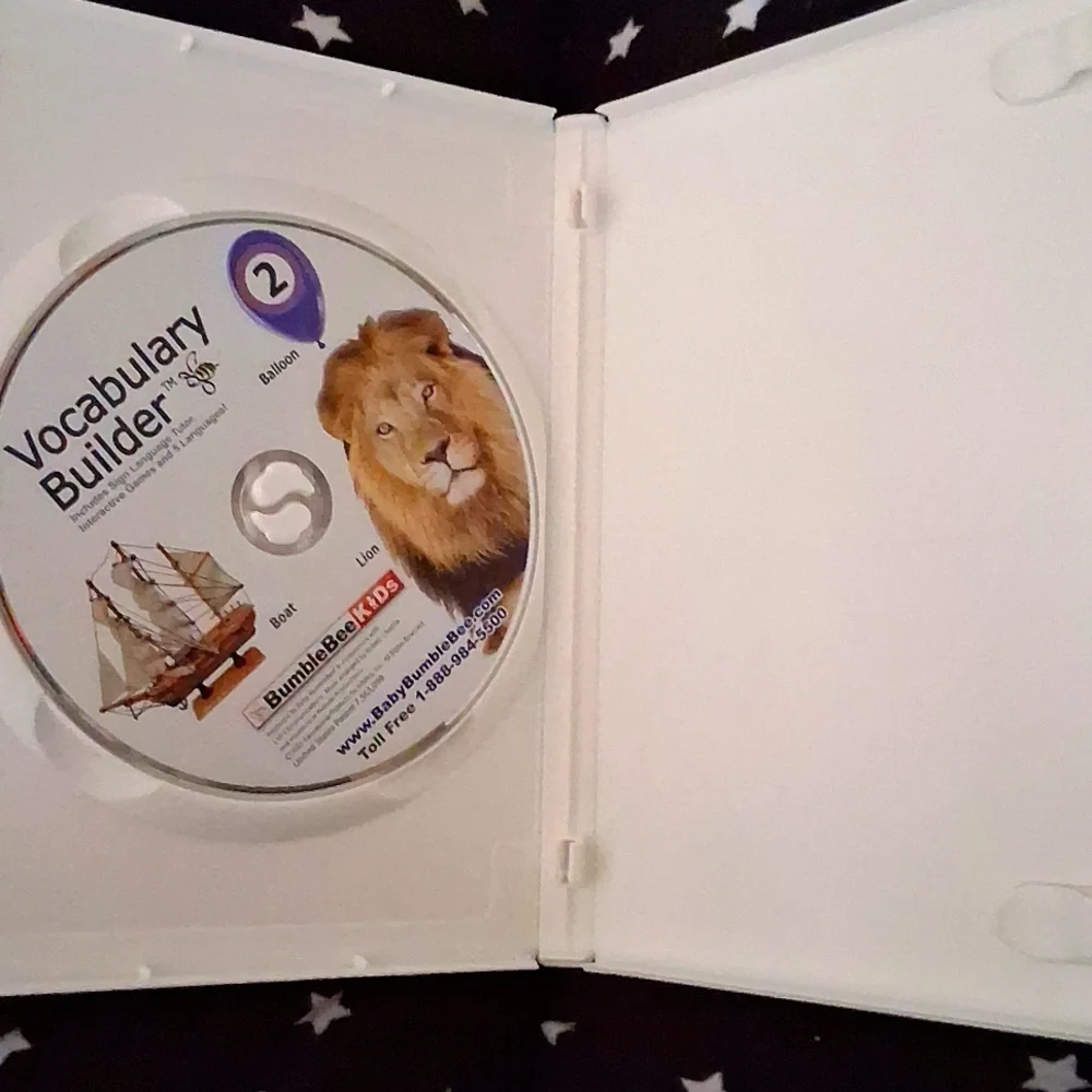 BumbleBee Vocabulary Builder DVD 2 Includes Sign Language, Games 5 Languages